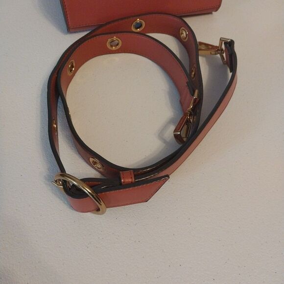 Charles & Keith Circular Buckle Crossbody Purse Bag Mauve Push Lock Closure - Picture 9 of 15